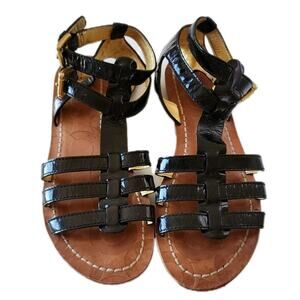 Coach Black Gladiator Flat Sandals Size Womens Size 7.5 FAIR Condition- See Ad